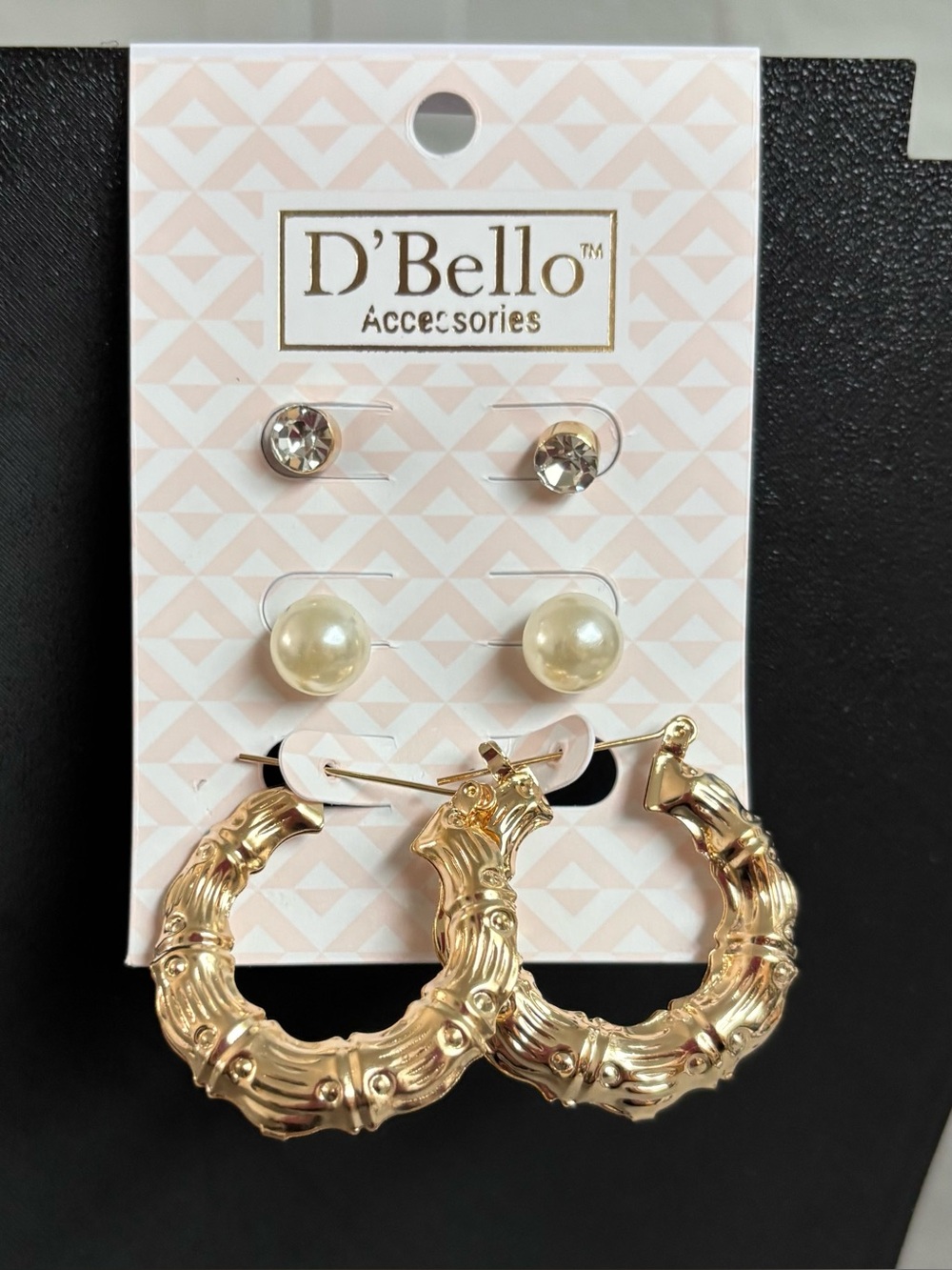 5/$25 (Pick 5 items for $25 Labeled) 3 Pair Set Hoop and Stud Earring Set